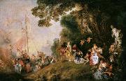 Jean-Antoine Watteau Pilgrimage to Cythera (mk08) oil on canvas